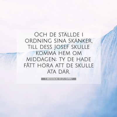 Picture 07 - 1 Mosebok 43:25 SV1917 - Och de ställde i ordning sina skänker, till - Bible Verse Picture