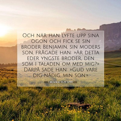 Picture 07 - 1 Mosebok 43:29 SV1917 - Och när han lyfte upp sina ögon och fick se sin - Bible Verse Picture