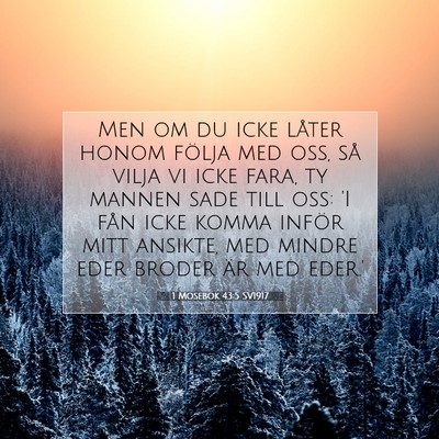 Picture 07 - 1 Mosebok 43:5 SV1917 - Men om du icke låter honom följa med oss, så - Bible Verse Picture