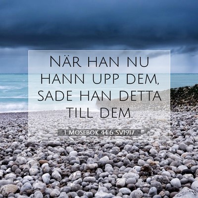 Picture 07 - 1 Mosebok 44:6 SV1917 - När han nu hann upp dem, sade han detta till - Bible Verse Picture