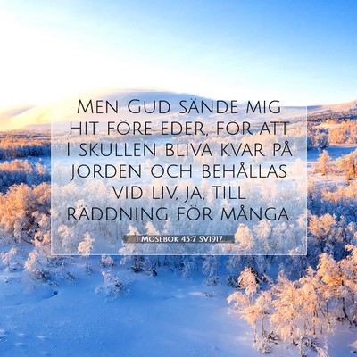 Picture 07 - 1 Mosebok 45:7 SV1917 - Men Gud sände mig hit före eder, för att I - Bible Verse Picture