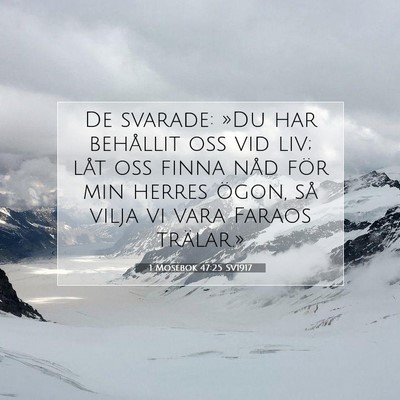 Picture 07 - 1 Mosebok 47:25 SV1917 - De svarade: »Du har behållit oss vid liv; låt - Bible Verse Picture