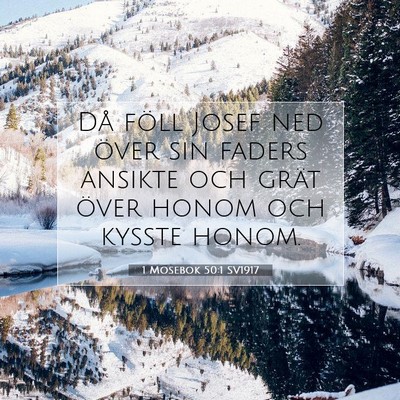Picture 07 - 1 Mosebok 50:1 SV1917 - Då föll Josef ned över sin faders ansikte och - Bible Verse Picture