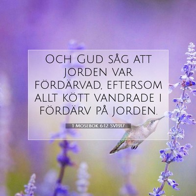 Picture 07 - 1 Mosebok 6:12 SV1917 - Och Gud såg att jorden var fördärvad, eftersom - Bible Verse Picture
