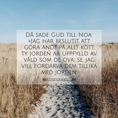 Picture 07 - 1 Mosebok 6:13 SV1917 - Då sade Gud till Noa: »Jag har beslutit att - Bible Verse Picture