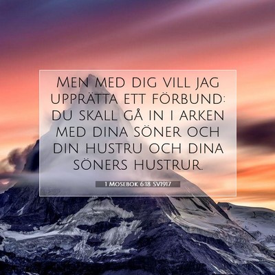 Picture 07 - 1 Mosebok 6:18 SV1917 - Men med dig vill jag upprätta ett förbund: du - Bible Verse Picture
