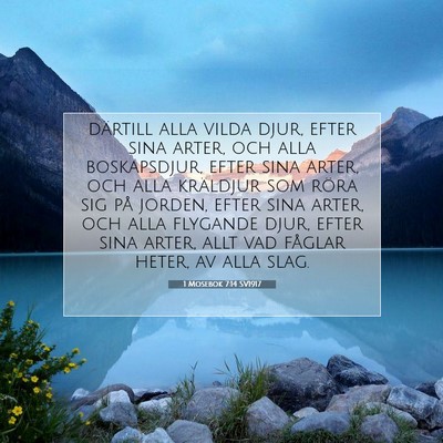 Picture 07 - 1 Mosebok 7:14 SV1917 - därtill alla vilda djur, efter sina arter, och - Bible Verse Picture