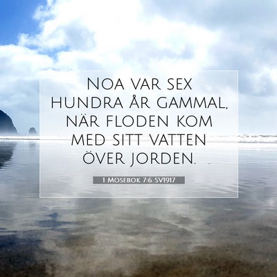 Picture 07 - 1 Mosebok 7:6 SV1917 - Noa var sex hundra år gammal, när floden kom - Bible Verse Picture