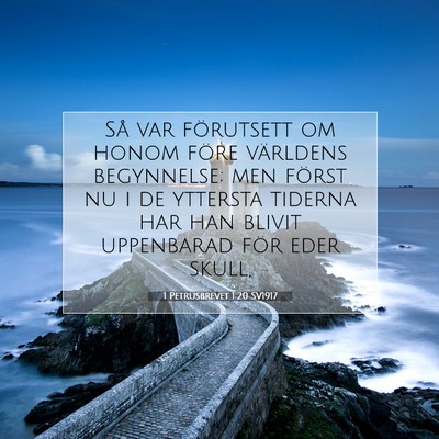 Picture 07 - 1 Petrusbrevet 1:20 SV1917 - Så var förutsett om honom före världens - Bible Verse Picture