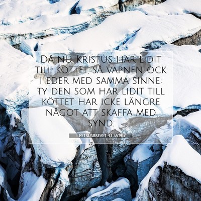 Picture 07 - 1 Petrusbrevet 4:1 SV1917 - Då nu Kristus har lidit till köttet, så - Bible Verse Picture