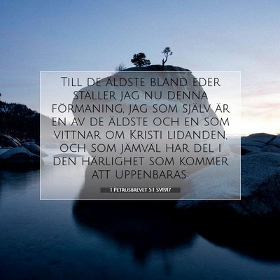 Picture 07 - 1 Petrusbrevet 5:1 SV1917 - Till de äldste bland eder ställer jag nu denna - Bible Verse Picture