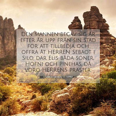 Picture 07 - 1 Samuelsboken 1:3 SV1917 - Den mannen begav sig år efter år upp från sin - Bible Verse Picture
