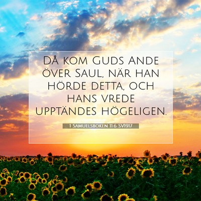Picture 07 - 1 Samuelsboken 11:6 SV1917 - Då kom Guds Ande över Saul, när han hörde - Bible Verse Picture
