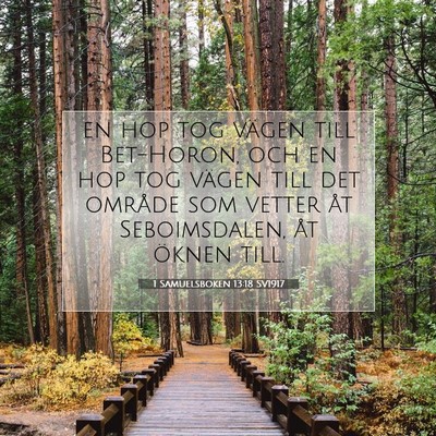 Picture 07 - 1 Samuelsboken 13:18 SV1917 - en hop tog vägen till Bet-Horon, och en hop tog - Bible Verse Picture