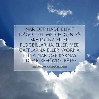 Picture 07 - 1 Samuelsboken 13:21 SV1917 - när det hade blivit något fel med eggen på - Bible Verse Picture