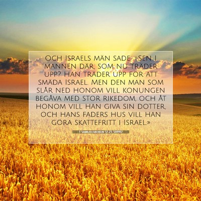 Picture 07 - 1 Samuelsboken 17:25 SV1917 - Och Israels män sade: »Sen I mannen där, som - Bible Verse Picture