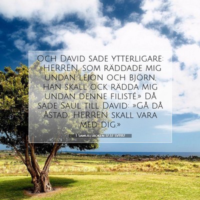 Picture 07 - 1 Samuelsboken 17:37 SV1917 - Och David sade ytterligare: »HERREN, som - Bible Verse Picture