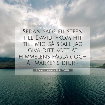 Picture 07 - 1 Samuelsboken 17:44 SV1917 - Sedan sade filistéen till David: »Kom hit till - Bible Verse Picture