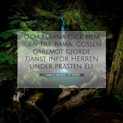 Picture 07 - 1 Samuelsboken 2:11 SV1917 - Och Elkana gick hem igen till Rama; gossen - Bible Verse Picture