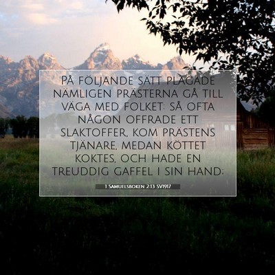 Picture 07 - 1 Samuelsboken 2:13 SV1917 - På följande sätt plägade nämligen prästerna - Bible Verse Picture