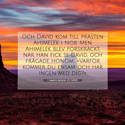 Picture 07 - 1 Samuelsboken 21:1 SV1917 - Och David kom till prästen Ahimelek i Nob. Men - Bible Verse Picture