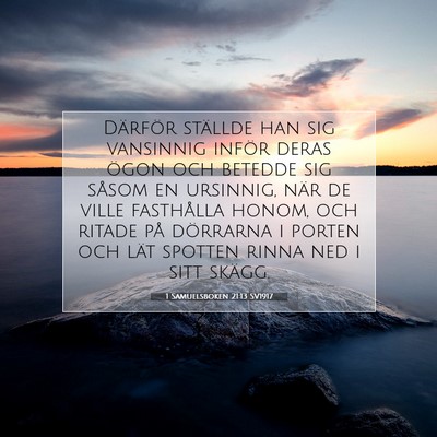 Picture 07 - 1 Samuelsboken 21:13 SV1917 - Därför ställde han sig vansinnig inför deras - Bible Verse Picture