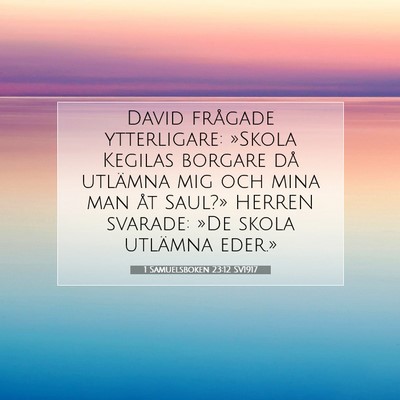Picture 07 - 1 Samuelsboken 23:12 SV1917 - David frågade ytterligare: »Skola Kegilas - Bible Verse Picture