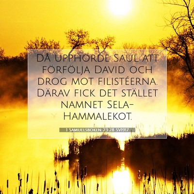 Picture 07 - 1 Samuelsboken 23:28 SV1917 - Då upphörde Saul att förfölja David och drog - Bible Verse Picture
