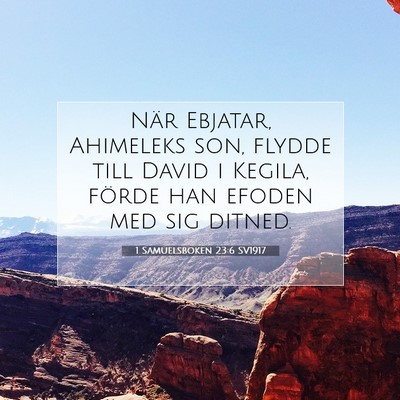 Picture 07 - 1 Samuelsboken 23:6 SV1917 - När Ebjatar, Ahimeleks son, flydde till David i - Bible Verse Picture