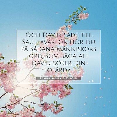 Picture 07 - 1 Samuelsboken 24:10 SV1917 - Och David sade till Saul: »Varför hör du på - Bible Verse Picture