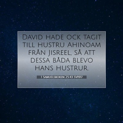 Picture 07 - 1 Samuelsboken 25:43 SV1917 - David hade ock tagit till hustru Ahinoam från - Bible Verse Picture