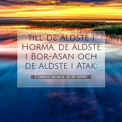 Picture 07 - 1 Samuelsboken 30:30 SV1917 - till de äldste i Horma, de äldste i Bor-Asan - Bible Verse Picture