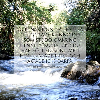 Picture 07 - 1 Samuelsboken 4:20 SV1917 - Och när hon då höll på att dö, sade - Bible Verse Picture