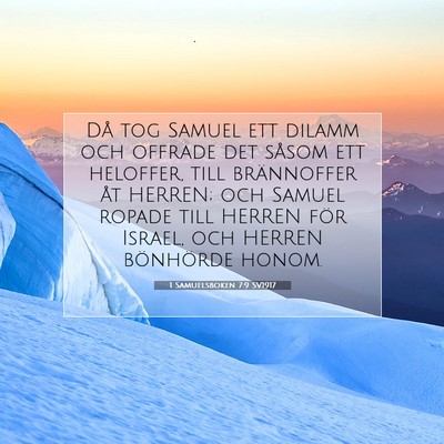 Picture 07 - 1 Samuelsboken 7:9 SV1917 - Då tog Samuel ett dilamm och offrade det såsom - Bible Verse Picture