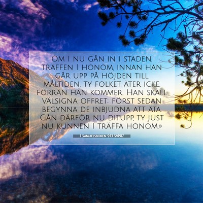 Picture 07 - 1 Samuelsboken 9:13 SV1917 - Om I nu gån in i staden, träffen I honom, innan - Bible Verse Picture