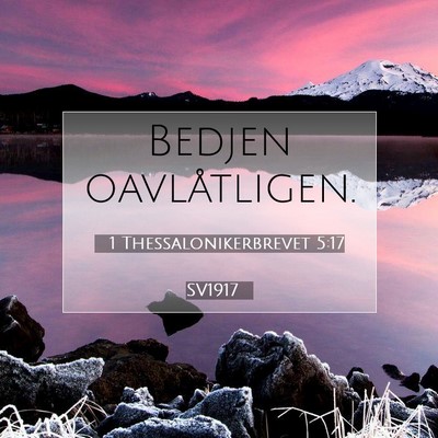Picture 07 - 1 Thessalonikerbrevet 5:17 SV1917 - Bedjen - Bible Verse Picture