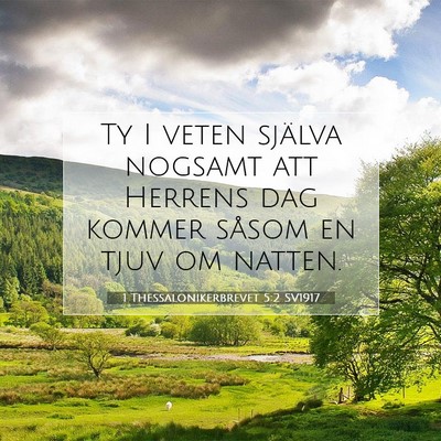 Picture 07 - 1 Thessalonikerbrevet 5:2 SV1917 - Ty I veten själva nogsamt att Herrens dag kommer - Bible Verse Picture