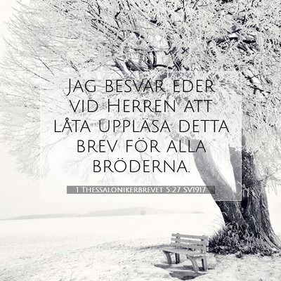 Picture 07 - 1 Thessalonikerbrevet 5:27 SV1917 - Jag besvär eder vid Herren att låta uppläsa - Bible Verse Picture