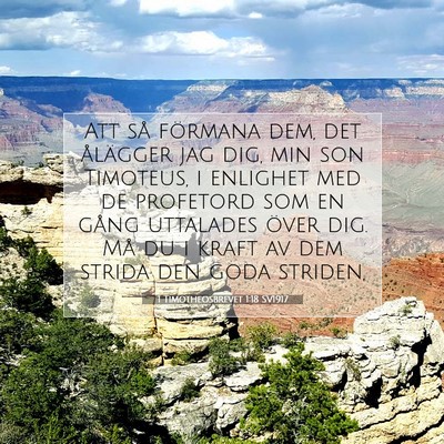 Picture 07 - 1 Timotheosbrevet 1:18 SV1917 - Att så förmana dem, det ålägger jag dig, min - Bible Verse Picture