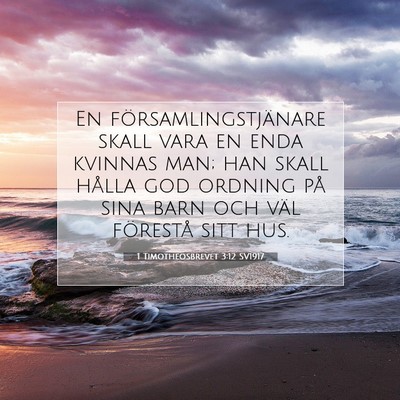 Picture 07 - 1 Timotheosbrevet 3:12 SV1917 - En församlingstjänare skall vara en enda - Bible Verse Picture