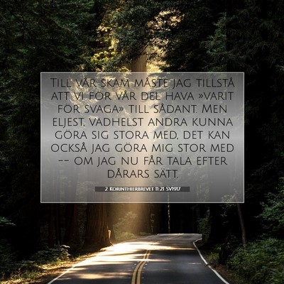 Picture 07 - 2 Korinthierbrevet 11:21 SV1917 - Till vår skam måste jag tillstå att vi för - Bible Verse Picture