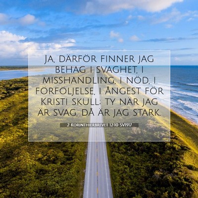 Picture 07 - 2 Korinthierbrevet 12:10 SV1917 - Ja, därför finner jag behag i svaghet, i - Bible Verse Picture