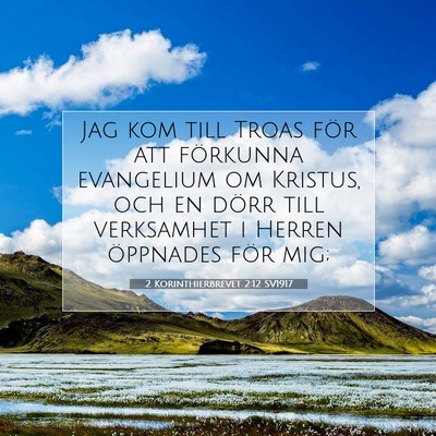 Picture 07 - 2 Korinthierbrevet 2:12 SV1917 - Jag kom till Troas för att förkunna evangelium - Bible Verse Picture
