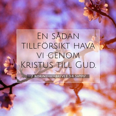Picture 07 - 2 Korinthierbrevet 3:4 SV1917 - En sådan tillförsikt hava vi genom Kristus till - Bible Verse Picture