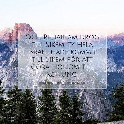 Picture 07 - 2 Krönikeboken 10:1 SV1917 - Och Rehabeam drog till Sikem, ty hela Israel hade - Bible Verse Picture