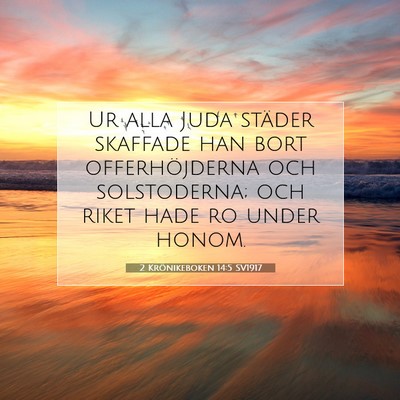 Picture 07 - 2 Krönikeboken 14:5 SV1917 - Ur alla Juda städer skaffade han bort - Bible Verse Picture