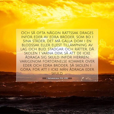 Picture 07 - 2 Krönikeboken 19:10 SV1917 - Och så ofta någon rättssak drages inför eder - Bible Verse Picture