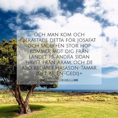 Picture 07 - 2 Krönikeboken 20:2 SV1917 - Och man kom och berättade detta för Josafat och - Bible Verse Picture