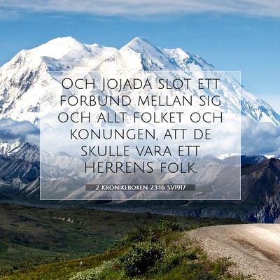 Picture 07 - 2 Krönikeboken 23:16 SV1917 - Och Jojada slöt ett förbund mellan sig och allt - Bible Verse Picture