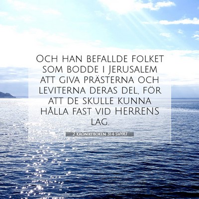 Picture 07 - 2 Krönikeboken 31:4 SV1917 - Och han befallde folket som bodde i Jerusalem att - Bible Verse Picture